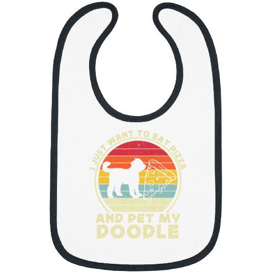 Goldendoodle Pizza And Goldendoodle For Men Women Ladies Doodle Dog Funny Doodle Dog Bibs
