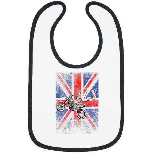 Motocross Biker vintages Uk Flag Freestyle Dirt Bike Enduro 76 Bibs