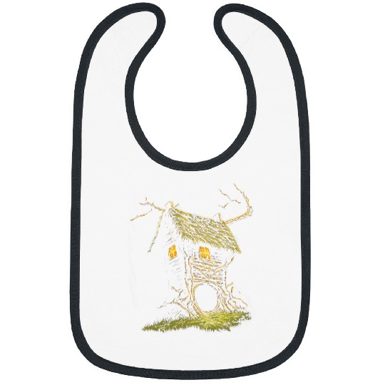 Walking House on Chicken Legs Slavic folklore Baba Yaga Art 20 Bibs