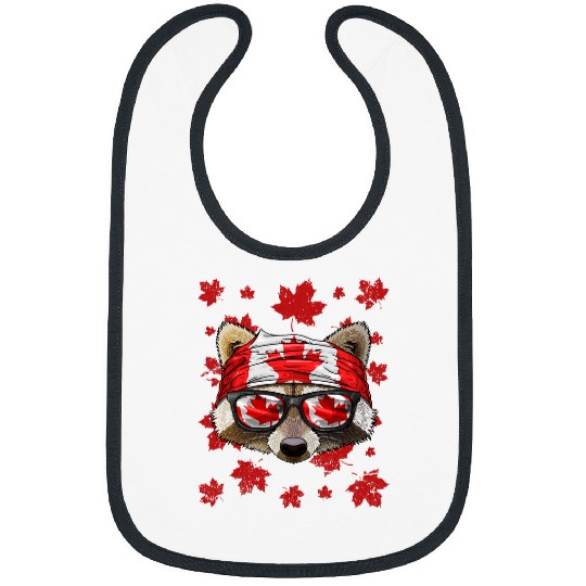 Raccoons Canadian Raccoon Patriotic Canada Flag Maple Leaf Pride Bibs