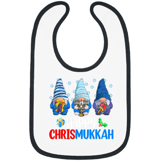 Happy Chrismukkah Gnomes Merry Christmas And Happy Hanukkah193 Bibs