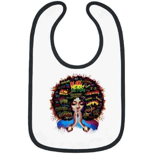 Afro Melanin Black History Month Queen Strong African Woman 2 Bibs
