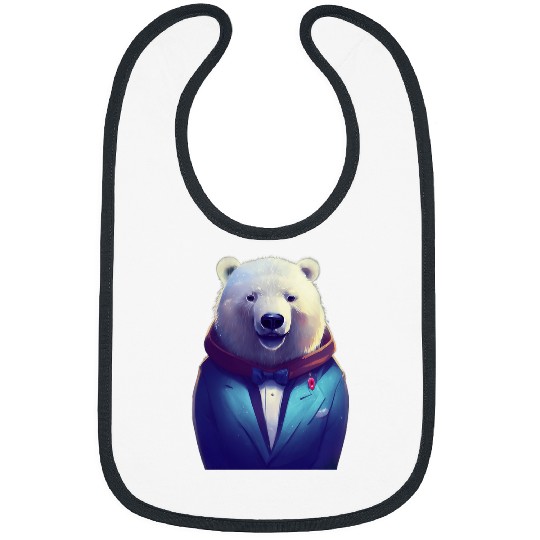 Funny Bear CoolNimals cute Polar Bear wearing a suit animals in clothe Cute Bears Bibs