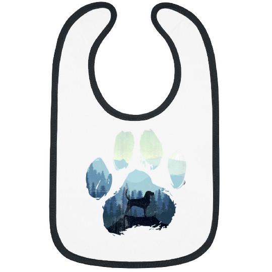 English Foxhound Dog Paw Mom Dad Mountains Bibs