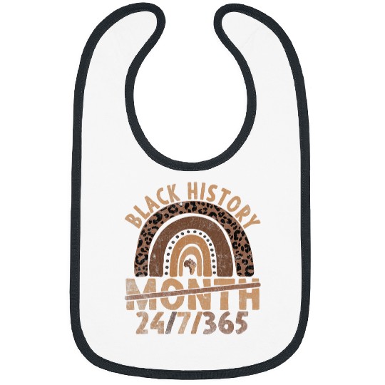 Choc Lit Melanin Queen Leopard Rainbow Black History Women Bibs