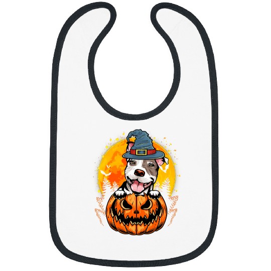 Bully Witch Pumpkin Halloween Costume Toddler Kids Boys 312 Pitbull Dog Bibs