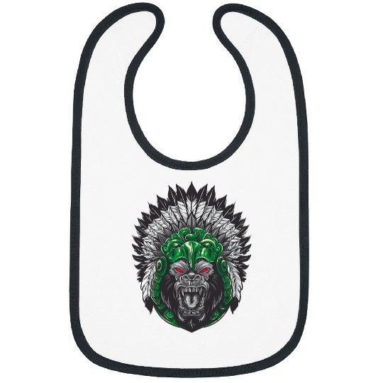 Gorilla Indian Aztec Illustration Bibs
