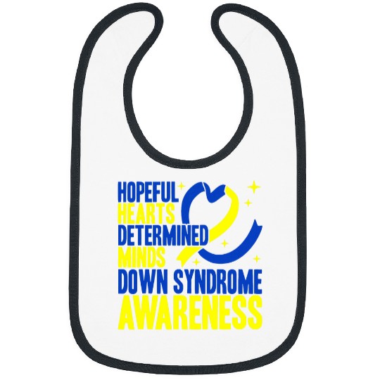 Hopeful Hearts Determined Minds Down Syndromes Awareness Bibs