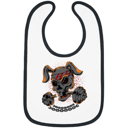 Skeletons Skulls Rabbit Skull Weightlifting Skull Bibs