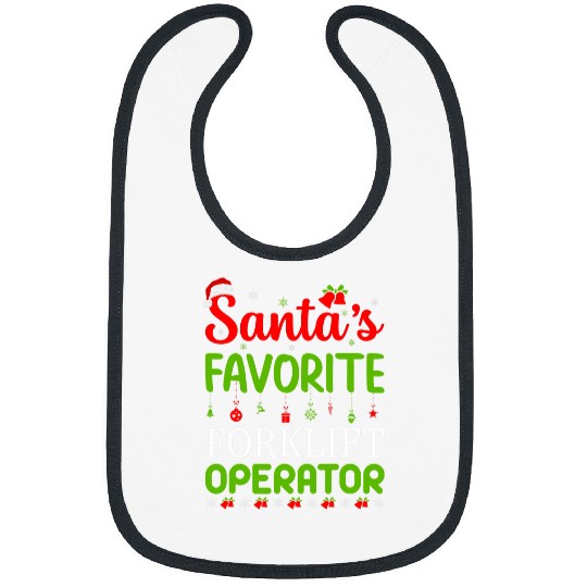 Christmas Santas Favorite Forklift Operator xmass Party Bibs