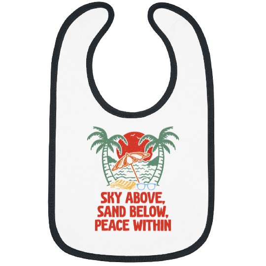 Surf Life Sky Above Sand Below Peace Within Beach Surfing Ocean Surfer Bibs