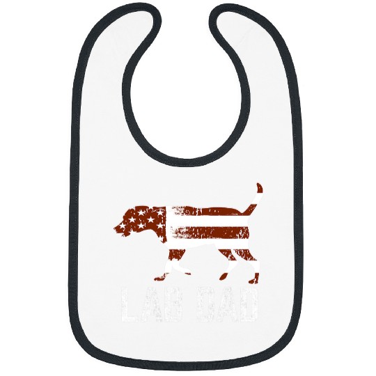 Labrador Lab Dog Chocolate Lab Dad vintages Patriotic Labrador American Flag Bibs