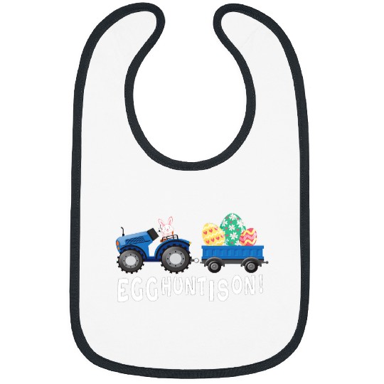 Tractor driving Egg Hunt Is On Bunny riding Tractor with Easter for kids Bibs