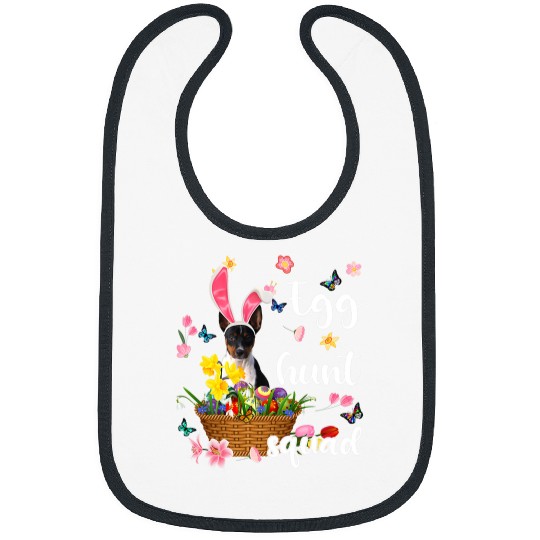 Dog Rat Terrier Happy Easter Day Easter Colorful Egg Hunt Bibs
