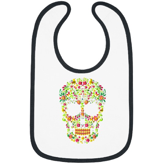 Skeletons Skulls Sugar Skull Calavera Mexico Skeletons Flower Bird Spring Skull Bibs