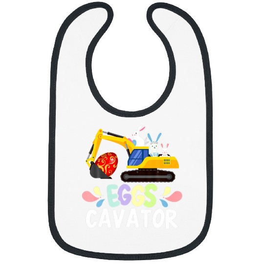 Tractor driving Kids Easter Egg Hunt Eggs Cavator Bunny Tractor Loving Toddler22 Bibs