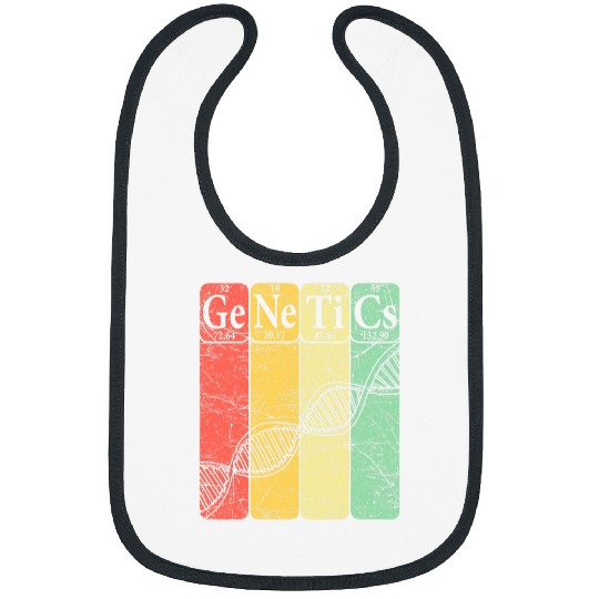 DNA Genetics Periodic Table Elements Biologist Retro Genetic Bibs