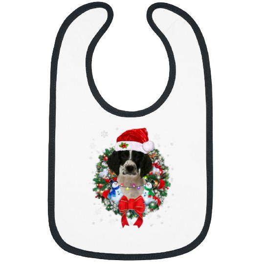 English Springer Spaniel Christmas Wreath Decoration Xmas Bibs