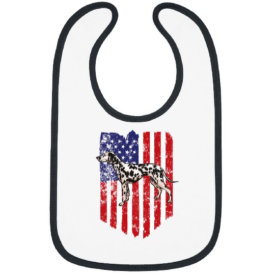 Dalmatian American Flag Dalmatian 4th Of July USA 34 Dog Lover Dalmatians Dog Bibs