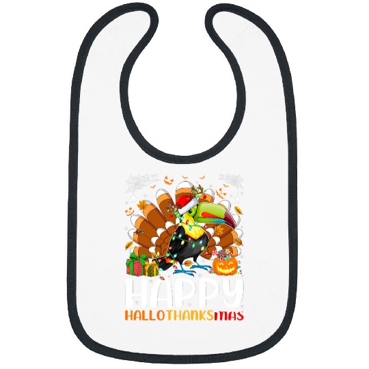 Hornbill Bird Lover Halloween Christmas Happy Hallothanksmas Bibs