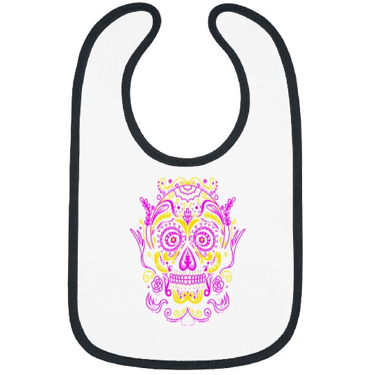 Skeletons Skulls Dia de Los Muertos Day of The Deads Skull Calavera 3 Skull Bibs