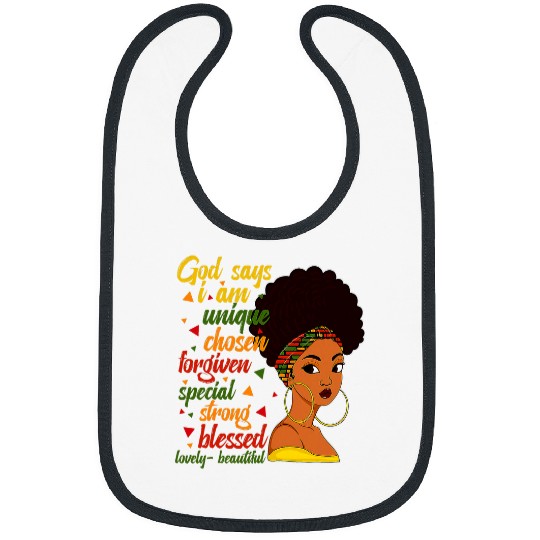 God Says I Am Black Pride African American History Month BLM 1 Bibs