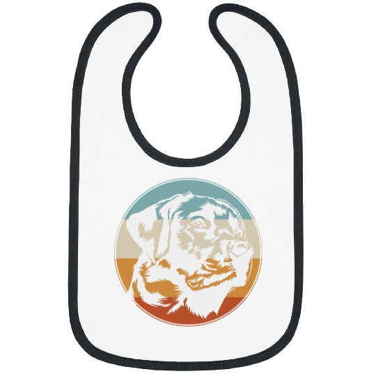 Labrador Lab Dog Retro vintages Labrador Design for Puppy Lover Dog Rescue Bibs