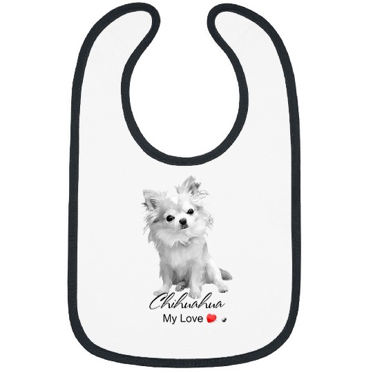 Chihuahua illustration with inscription Bibs