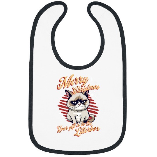 Angry Cat Christmas Meme Merry xmass 2Ugly Christmas Cat Bibs