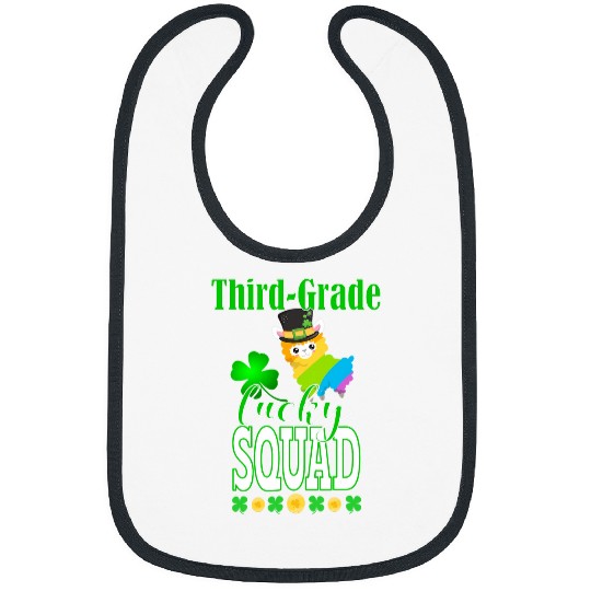 St Patricks Third Grade Teacher Student Cute Llama Squad Bibs