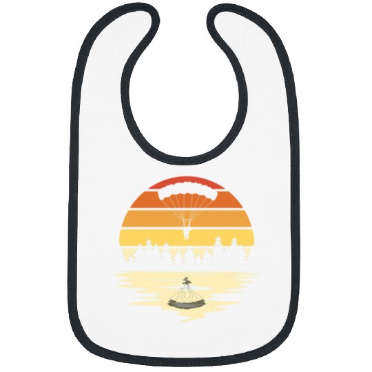 Skydiving Gift Skydiver Retro Sunset Parachuting Paragliding Bibs