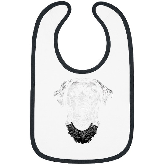 Labrador Lab Dog with Ruth Bader Ginsburg Collar RBG Labrador 3 Bibs