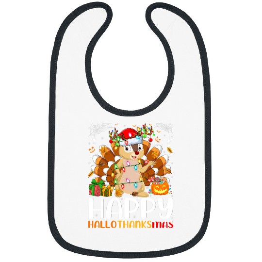 Squirrel Lover Chipmunk Lover Halloween Christmas Happy Hallothanksmas Bibs