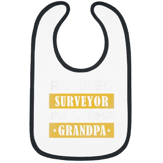 Mens Retired Surveyor Full Time Grandpa Retirement Bibs