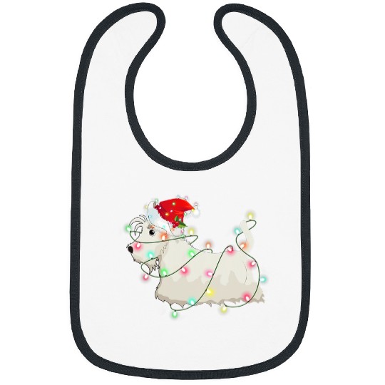 Christmas Lights Scottie Dog Lover Funny xmass Gifts Bibs