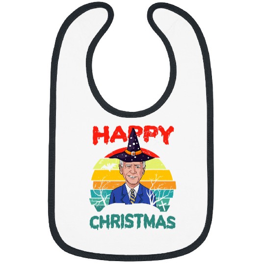 Retro Halloween Joe Biden xmass Merry Christmas Witch Hat 167 Bibs