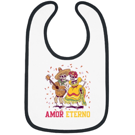 Skeletons Skulls Amor Eterno Sugar Skull Calavera Dia De Los Muertos Party Skull Bibs