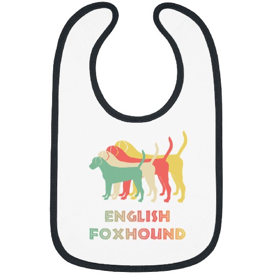 Retro English Foxhound Mom Funny Dog Mom Vintage Bibs