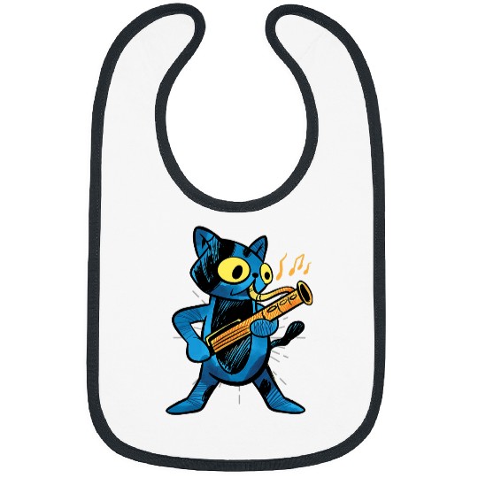 Funny Bassoonist Music Orchestra Cat Playing Bassoon Bibs