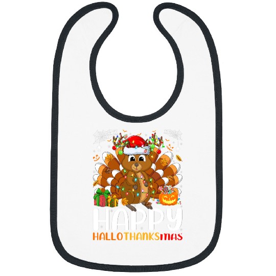 quokkas Lover Halloween Christmas Happy Hallothanksmas Bibs