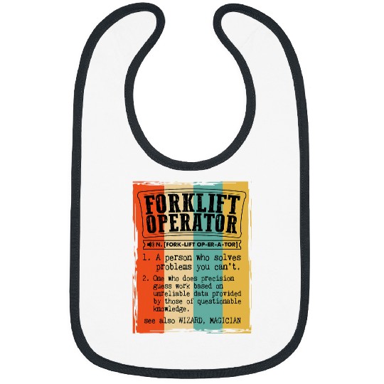 Forklift Operator Dictionary Definition Funny Vintage Bibs