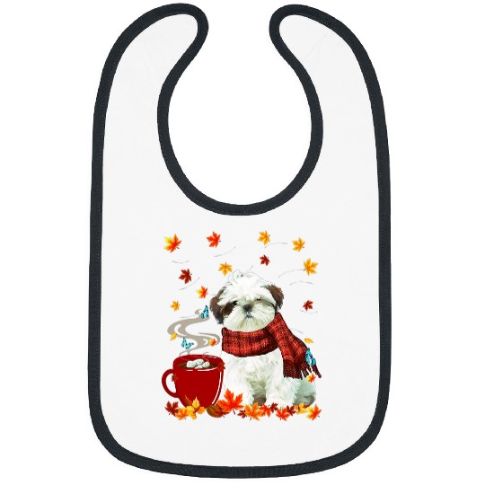 Shih Tzu Fall Chocolate Hot Funny Dog Autumn Bibs