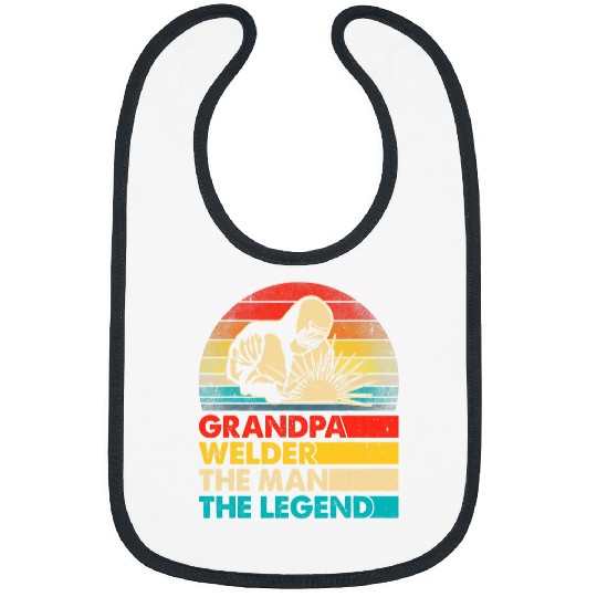 Welders Men Fathers Day Grandpa Welder The Man The Legend Bibs