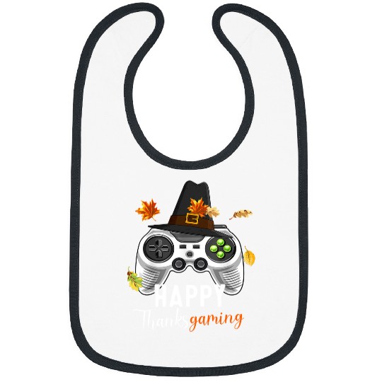 Game Happy Thanksgiving Video Game Controller Pilgrim Fall Leaves 79 Bibs