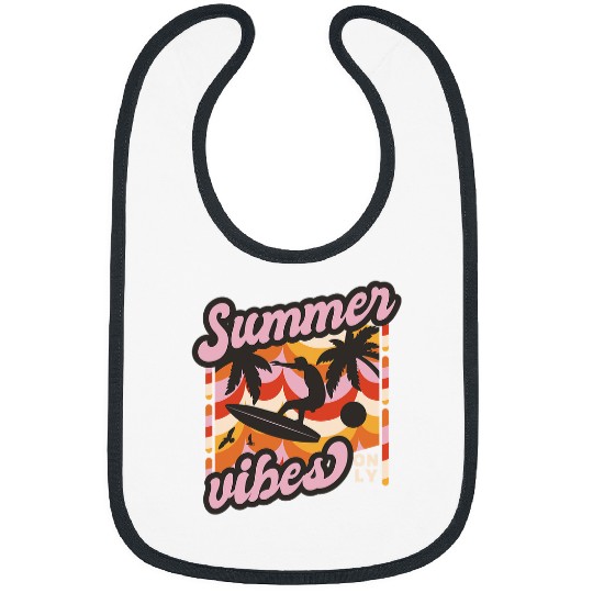 Surf Life Summer Vibes Surfing for Kids and Adults Bibs