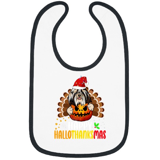 Shih Tzu Dog Thankgiving Funny Happy Hallothanksmas Bibs
