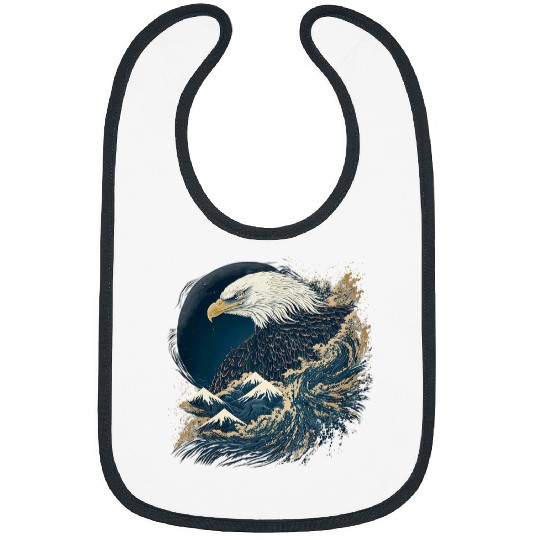 Surrealism Japanese Painting Bald Eagle 1 Bibs