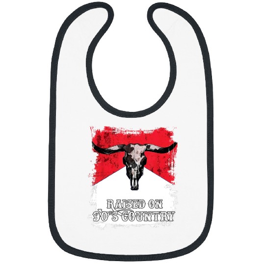 Skeletons Skulls vintages Raised On 90s Country Music Bull Skull Western 1 Skull Bibs