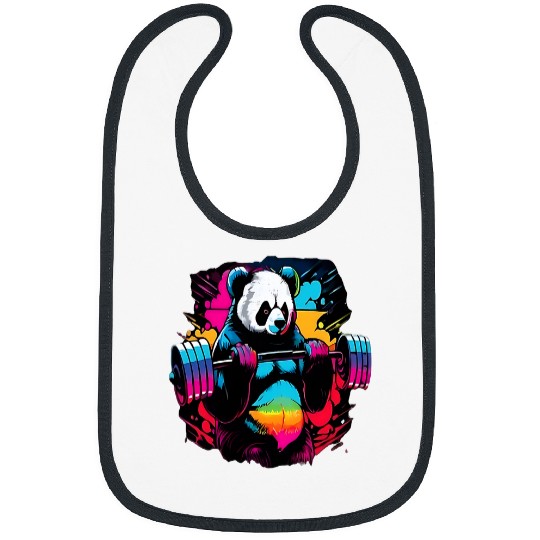 Funny Bear Panda The Struggle Is Real Weightlifting Fitness Gym Funny 2 Cute Bears Bibs