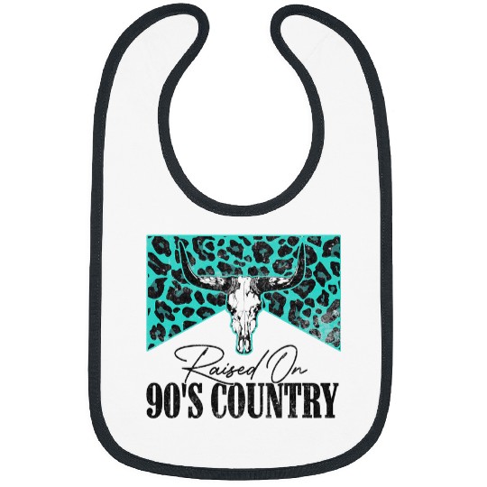 Skeletons Skulls vintages Leopard Bull Skull Raised On 90s Country Music 1 Skull Bibs